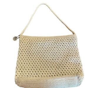 The Sak Beige Crochet Shoulder Bag Purse